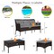 Costway 3PCS Patio Rattan Furniture Set 3-Seat Sofa Cushioned Table Garden Turqouise/Grey/Off White/Navy
